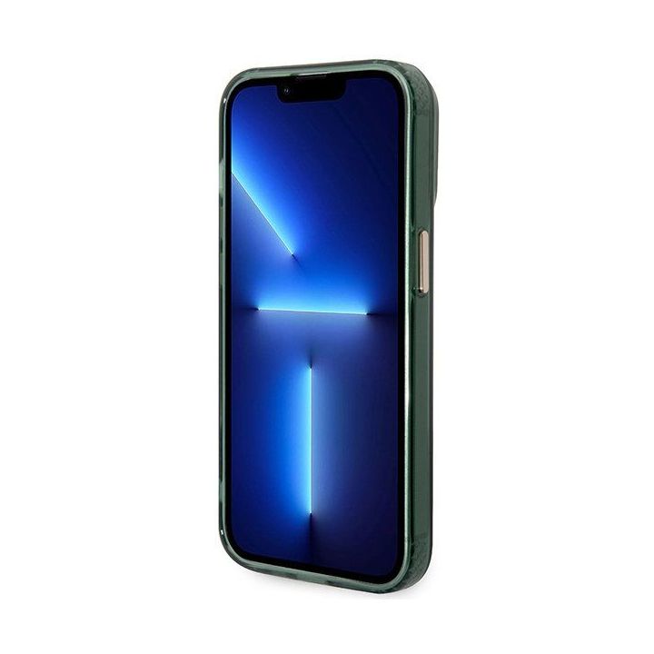 Dėklas Guess Gold Outline Translucent MagSafe prie iPhone 14 Pro - žalia spalva