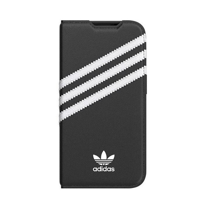 Adidas OR Booklet PU dėklas iPhone 14 Pro - juodai baltas