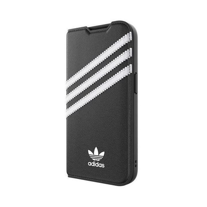 Adidas OR Booklet PU dėklas iPhone 14 Pro - juodai baltas