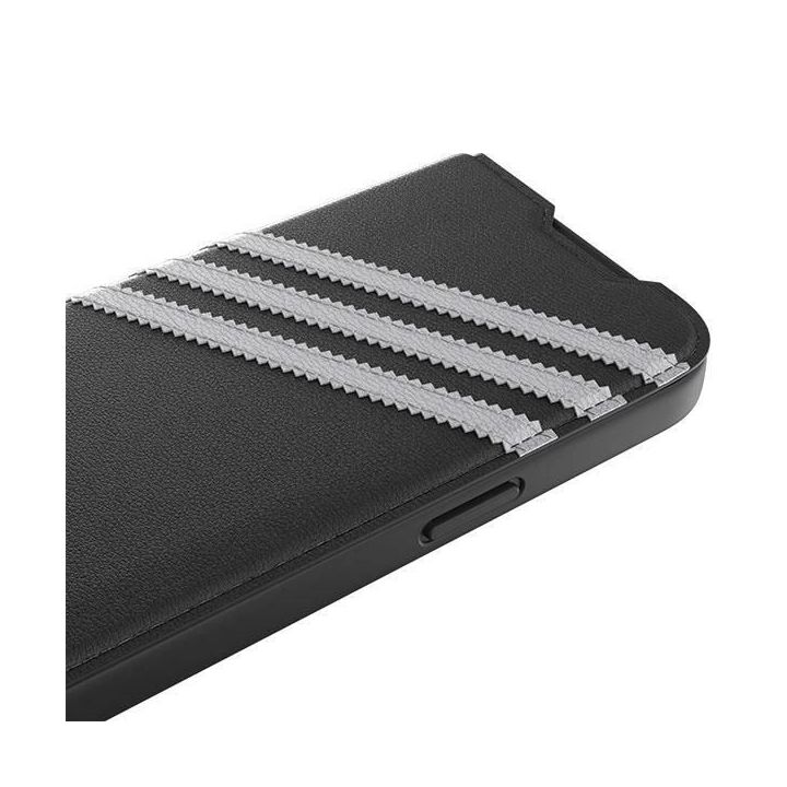 Adidas OR Booklet PU dėklas iPhone 14 Pro - juodai baltas