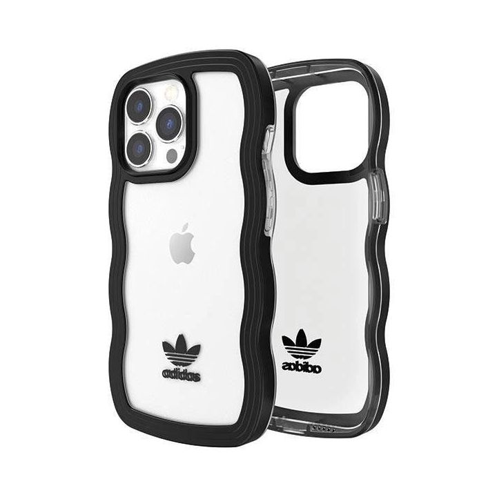 Adidas OR Wavy dėklas iPhone 13 Pro / iPhone 13 - juodas ir skaidrus
