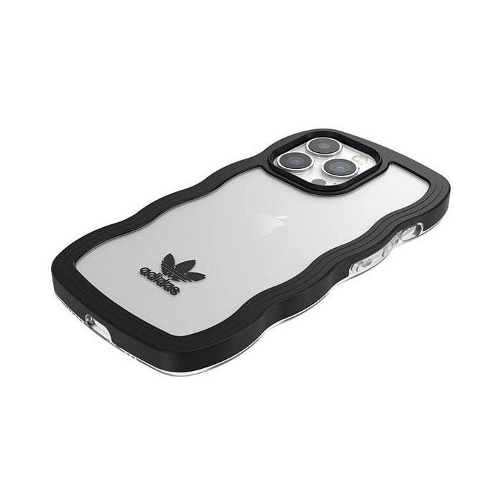 Adidas OR Wavy dėklas iPhone 13 Pro / iPhone 13 - juodas ir skaidrus