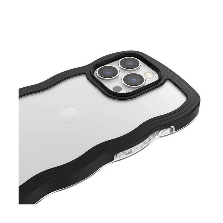Adidas OR Wavy dėklas iPhone 13 Pro / iPhone 13 - juodas ir skaidrus