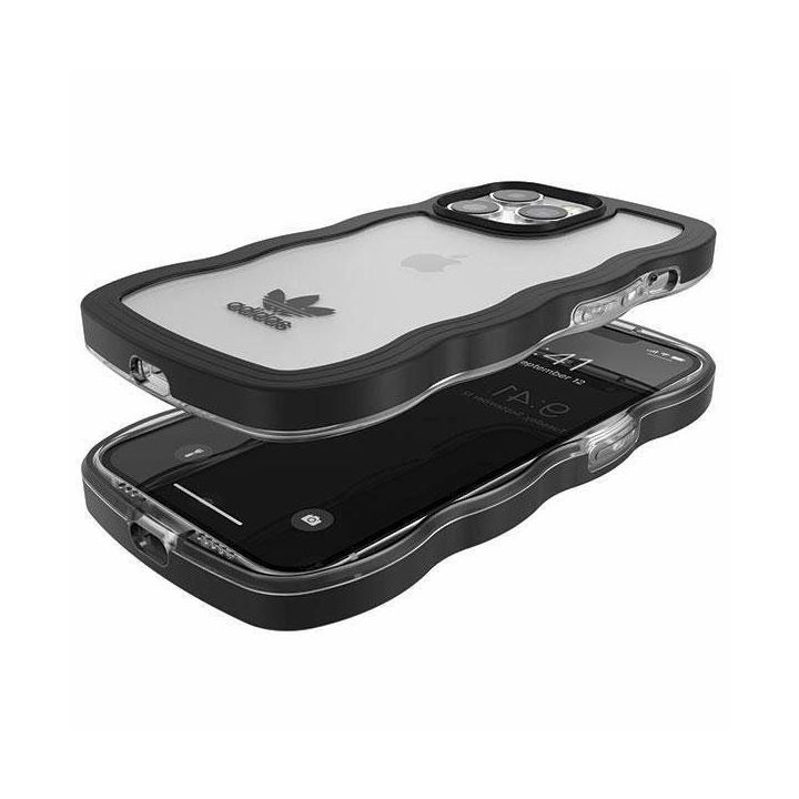 Adidas OR Wavy dėklas iPhone 13 Pro / iPhone 13 - juodas ir skaidrus
