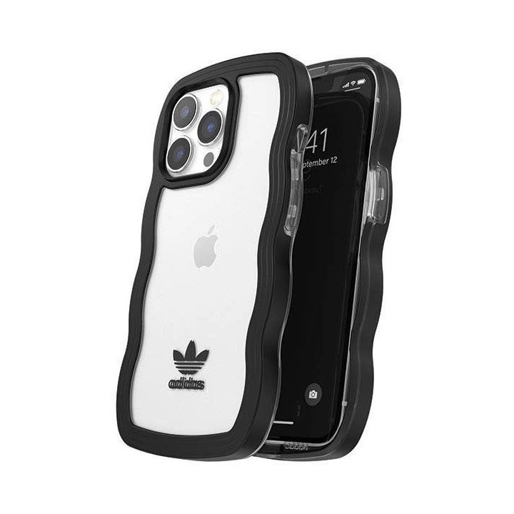 Adidas OR Wavy dėklas iPhone 13 Pro / iPhone 13 - juodas ir skaidrus