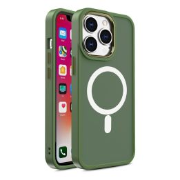 Magnetinis dėklas su MagSafe Color Matte dėklu iPhone 15 Plus - žalias