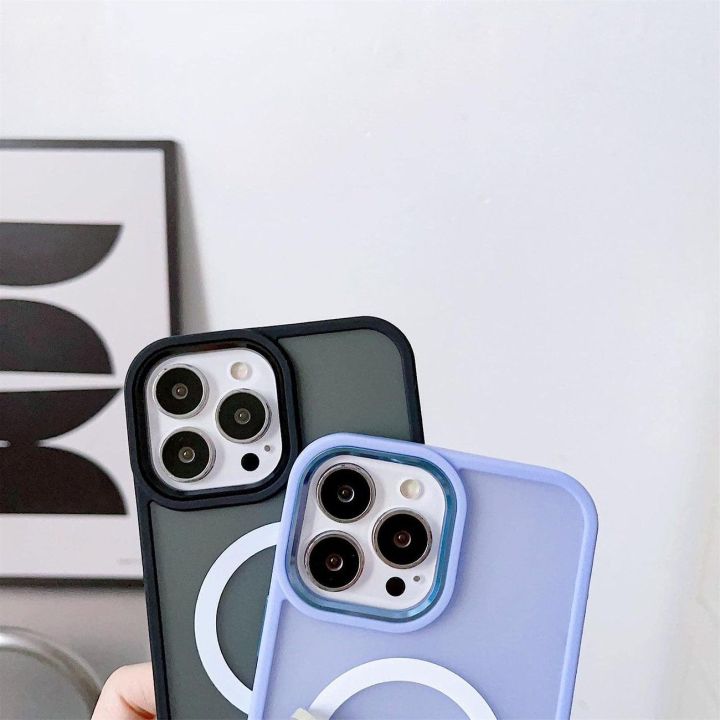 Magnetinis dėklas su MagSafe Color Matte dėklu iPhone 15 Plus - žalias