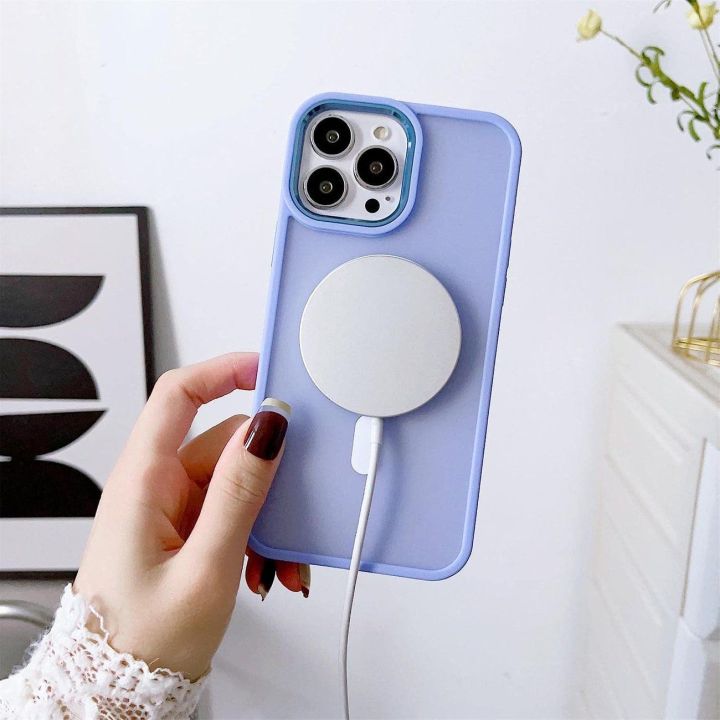 Magnetinis dėklas su MagSafe Color Matte dėklu iPhone 15 Plus - žalias