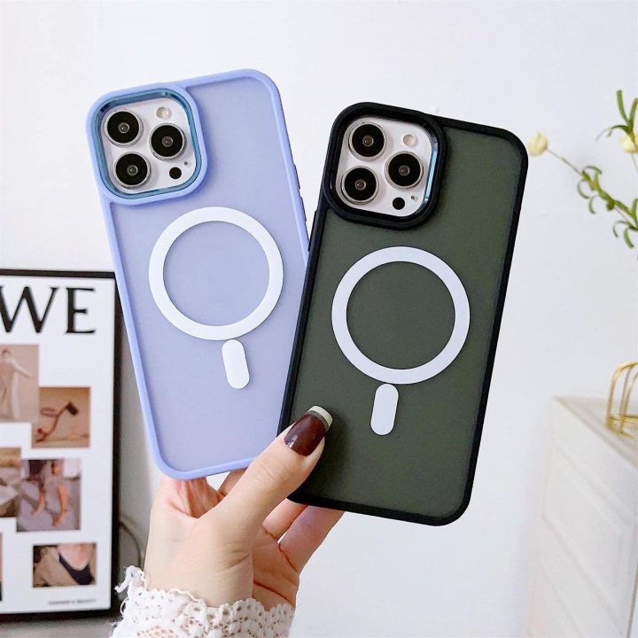 Magnetinis dėklas su MagSafe Color Matte dėklu iPhone 15 Plus - žalias