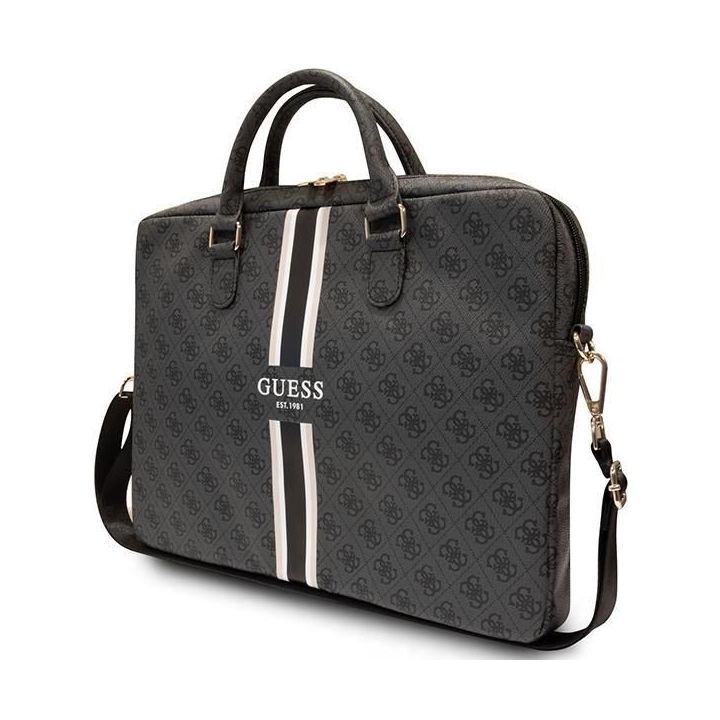 Torba Guess 4G Printed Stripes na laptopa 16 - czarna