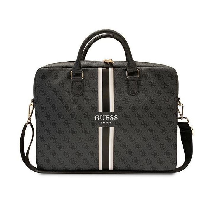 Torba Guess 4G Printed Stripes na laptopa 16 - czarna