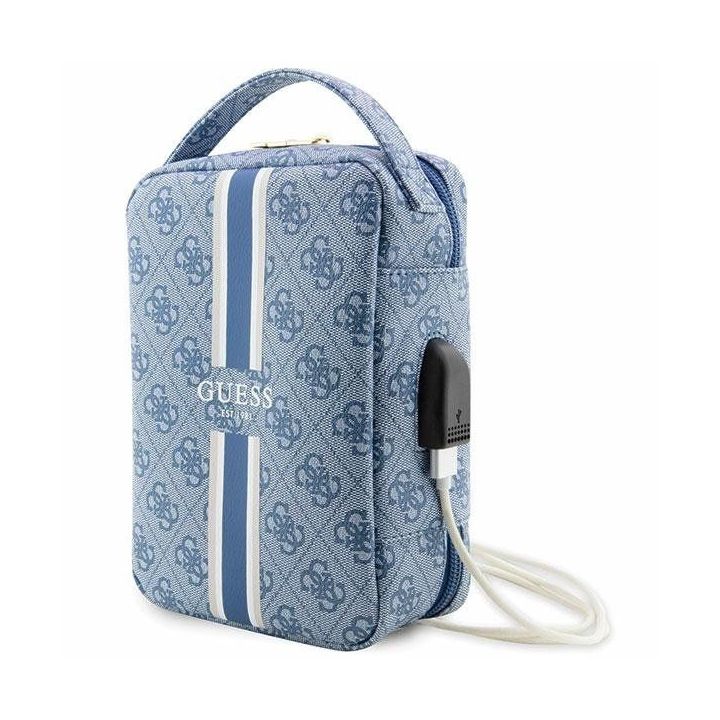 Torba organizatorius Guess 4G Printed Stripes - niebieska