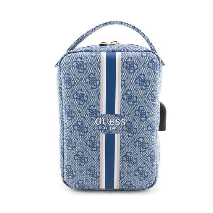 Torba organizatorius Guess 4G Printed Stripes - niebieska
