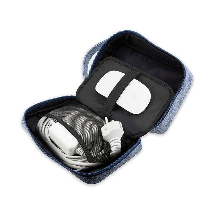 Torba organizatorius Guess 4G Printed Stripes - niebieska