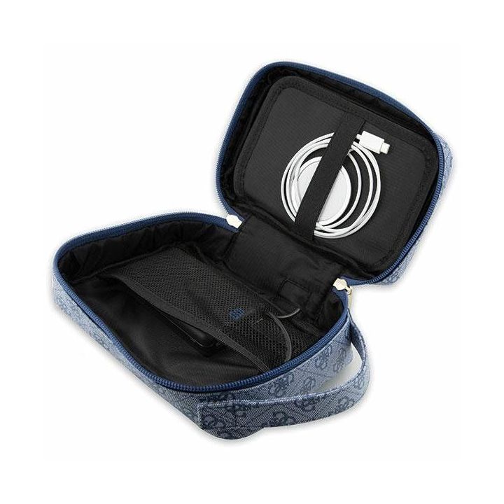 Torba organizatorius Guess 4G Printed Stripes - niebieska