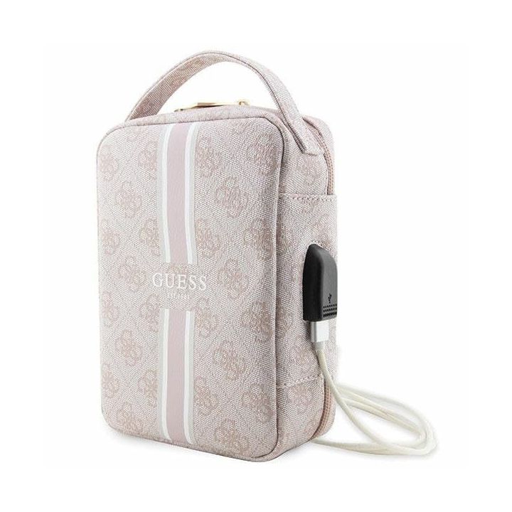 Torba organizatorius Guess 4G Printed Stripes - rožinė