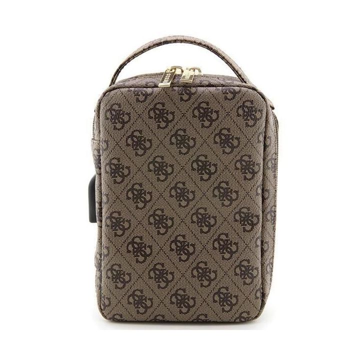 Torba organizatorius Guess 4G Printed Stripes - brązowa