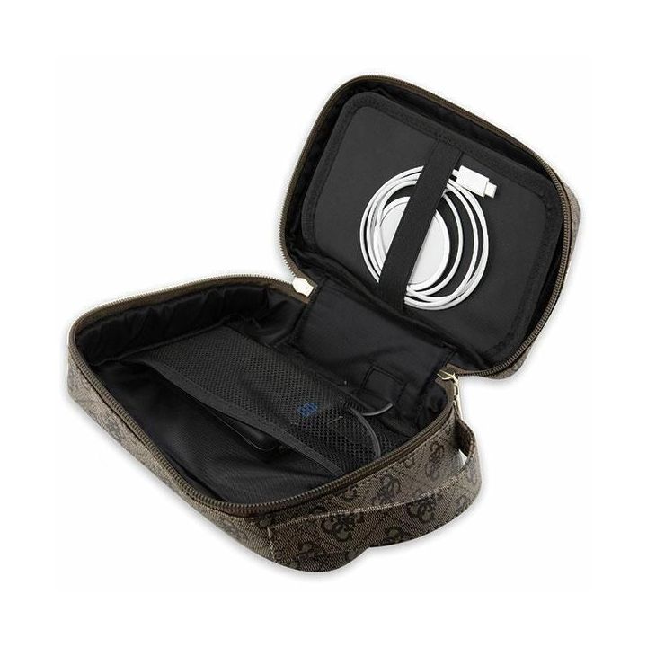 Torba organizatorius Guess 4G Printed Stripes - brązowa