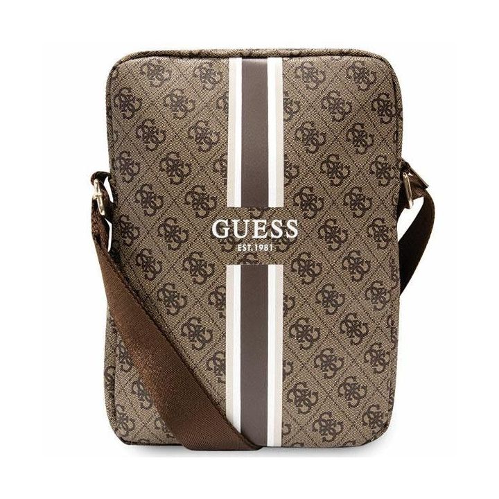 Guess 4G Stripes krepšys 10 colių planšetiniam kompiuteriui - rudas