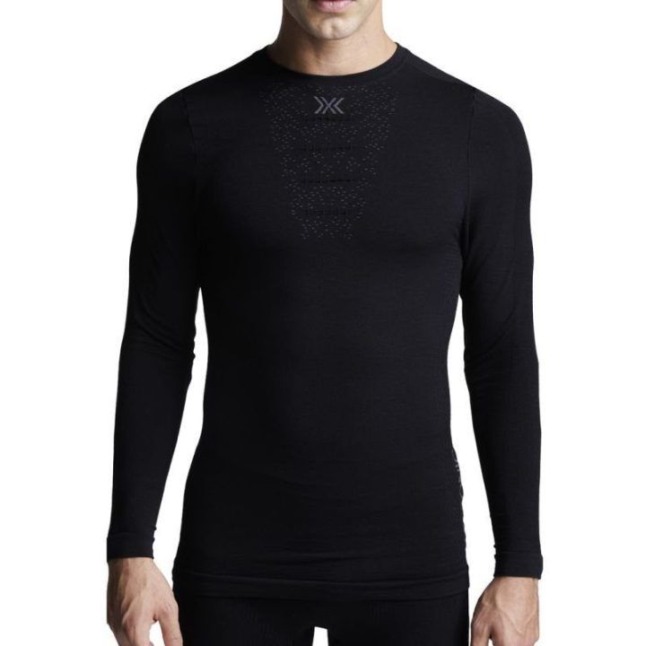 Vyriški marškinėliai X-BIONIC MightyWool LS-X, juodi