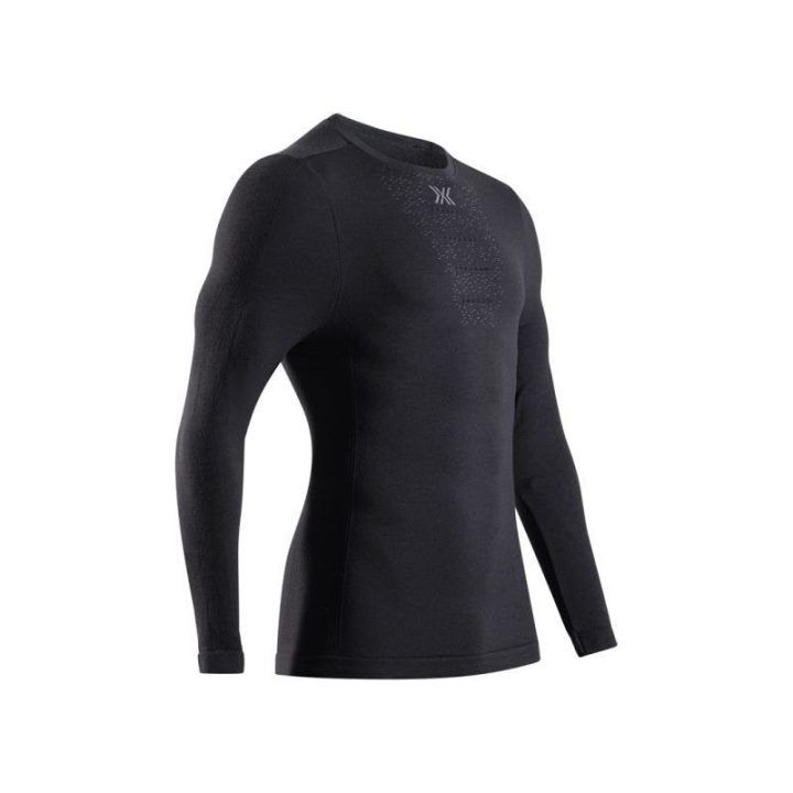 Vyriški marškinėliai ilgomis rankovėmis X-BIONIC MightyWool LS-X, juodi