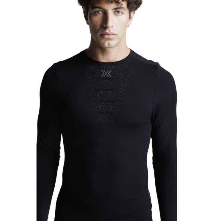 Vyriški marškinėliai ilgomis rankovėmis X-BIONIC MightyWool LS-X, juodi