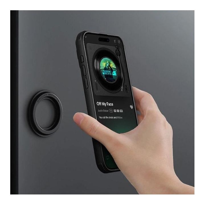 Šarvuotas Nillkin CamShield Pro magnetinis dėklas iPhone 15 Plus su fotoaparato dangteliu - mėlynas