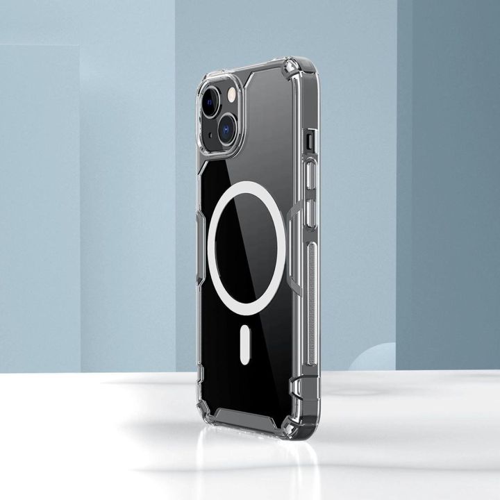 Šarvuotas dėklas su MagSafe Nillkin Nature Pro , skirtas iPhone 15 Plus - mėlynas