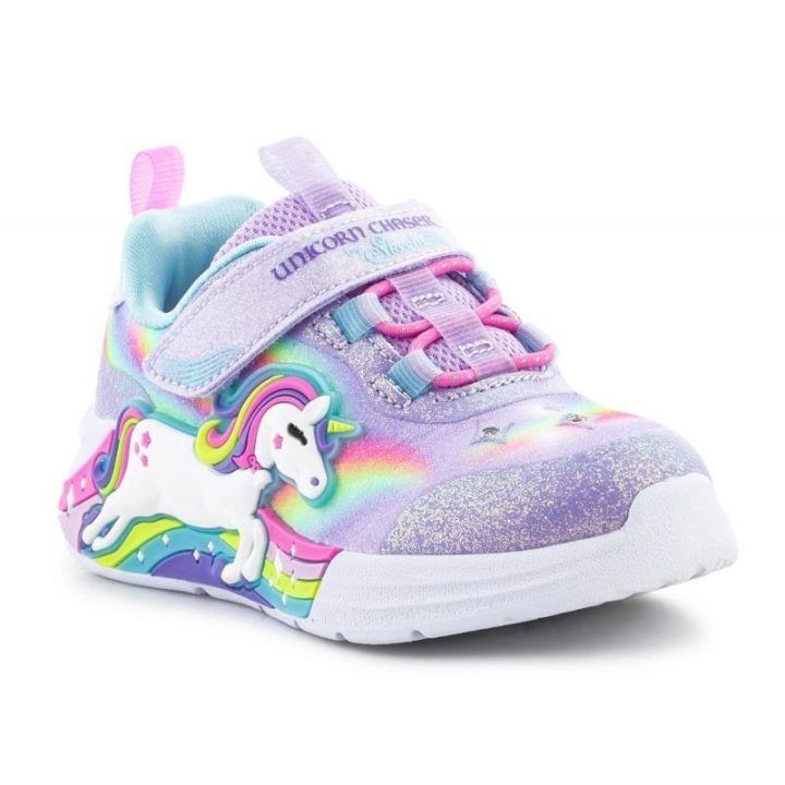 Sportbačiai mergaitėms su vienaragiu Skechers, violetiniai