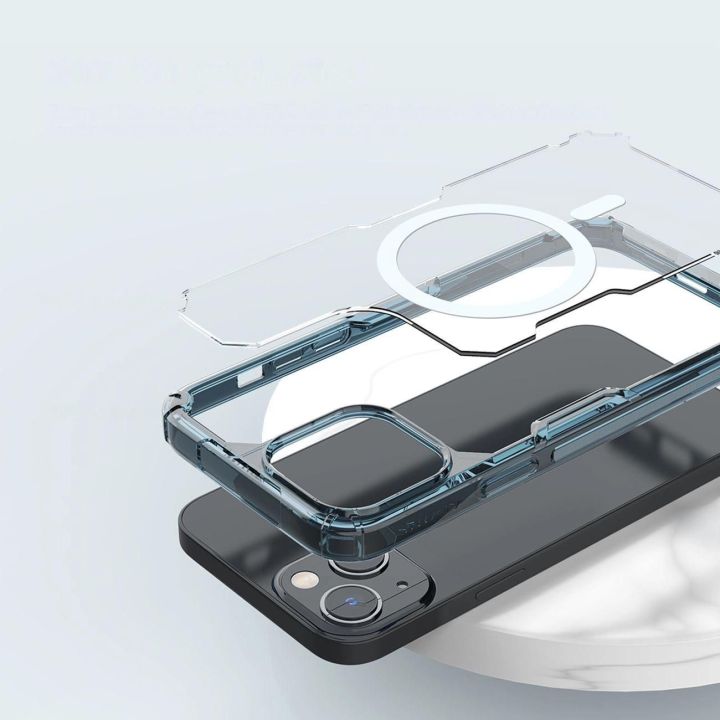 Šarvuotas dėklas su MagSafe Nillkin Nature Pro , skirtas iPhone 15 Plus - mėlynas