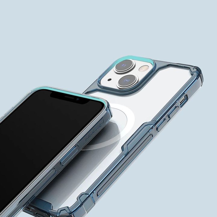 Šarvuotas dėklas su MagSafe Nillkin Nature Pro , skirtas iPhone 15 Plus - mėlynas