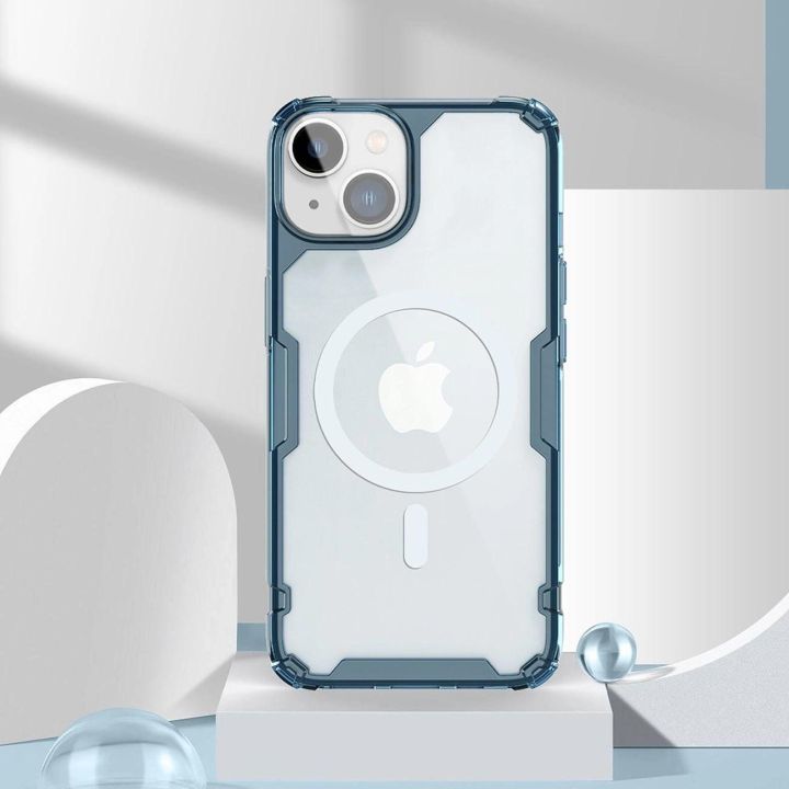 Šarvuotas dėklas su MagSafe Nillkin Nature Pro , skirtas iPhone 15 Plus - mėlynas