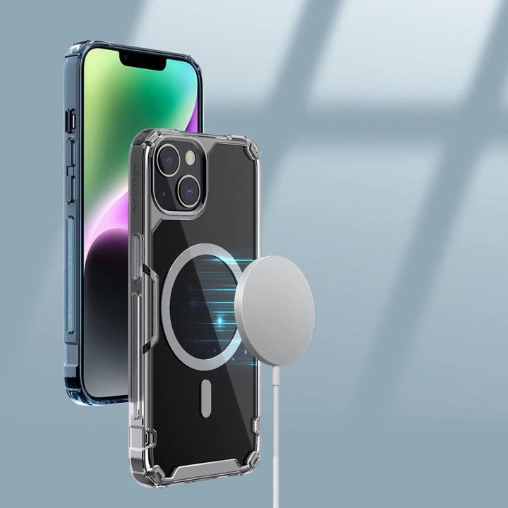Šarvuotas dėklas su MagSafe Nillkin Nature Pro , skirtas iPhone 15 Plus - mėlynas