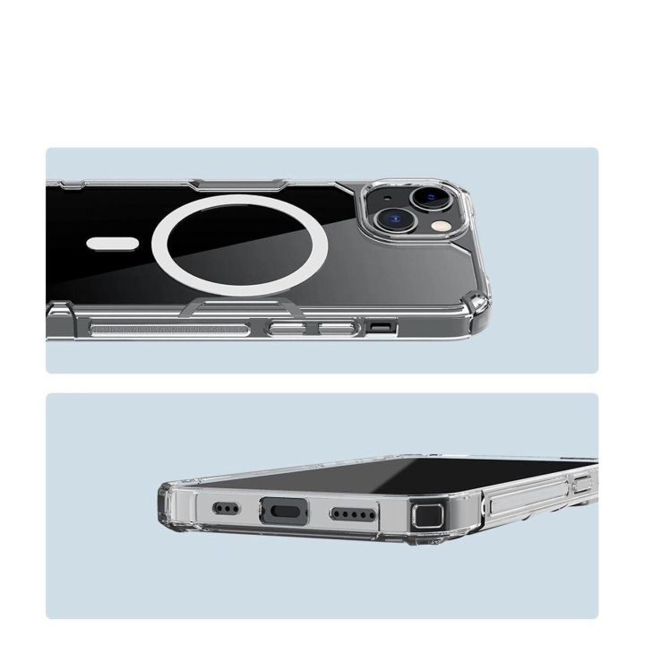 Šarvuotas dėklas su MagSafe Nillkin Nature Pro , skirtas iPhone 15 Plus - mėlynas