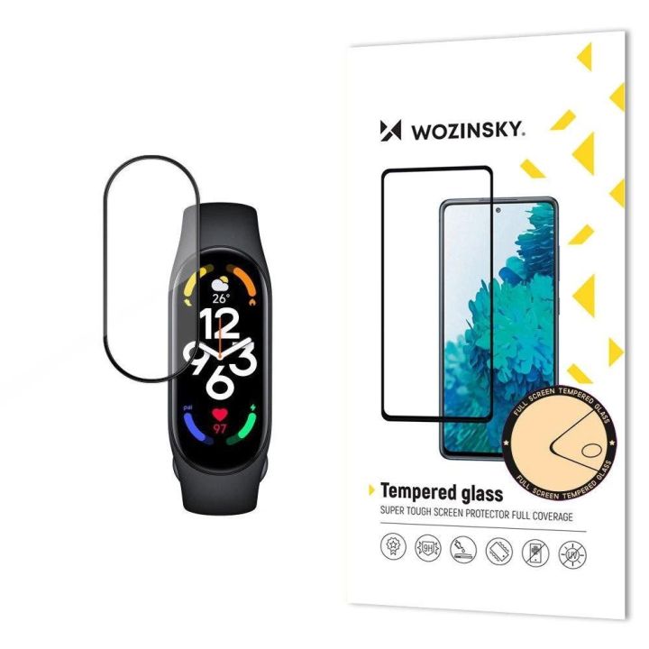 Full Glue grūdintas stiklas visam ekranui su rėmeliu, skirtas Xiaomi Mi Band 8 - juodas