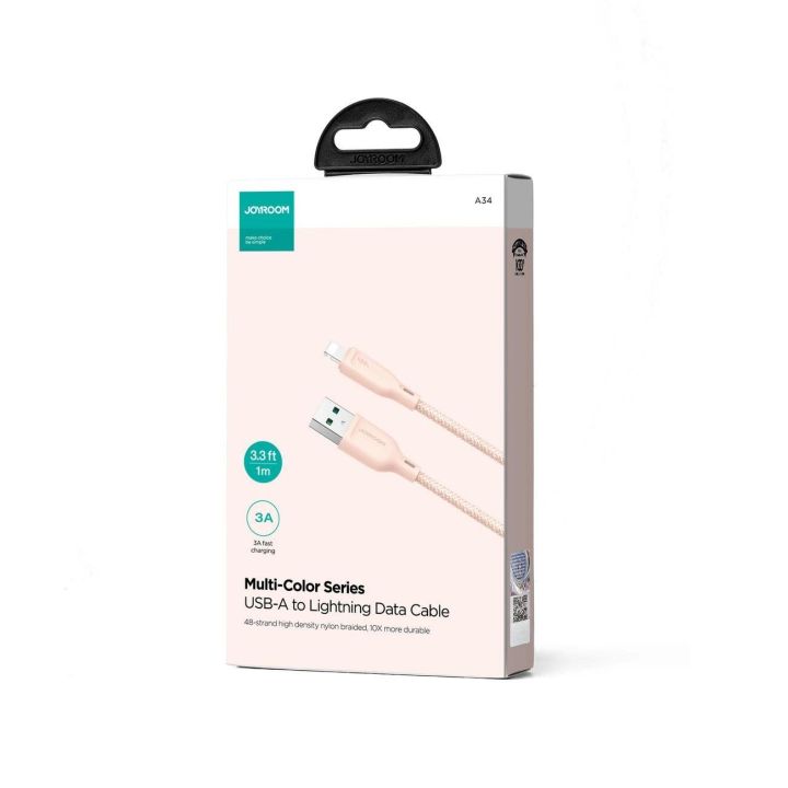 Kabel Multi A / Lightning 3A 1m - rožinis