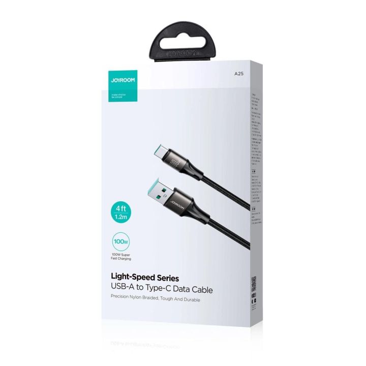 Light C didelės spartos 100W 1,2 m ilgio USB perdavimo kabelis - juodas