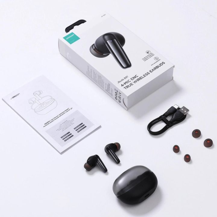 Jbuds serijos JR-BB1 TWS belaidės ausinės į ausis - juodos spalvos