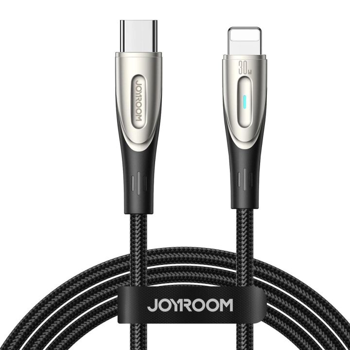 Kabel Star C / Lightning 30W 1,2 m - Juodos spalvos