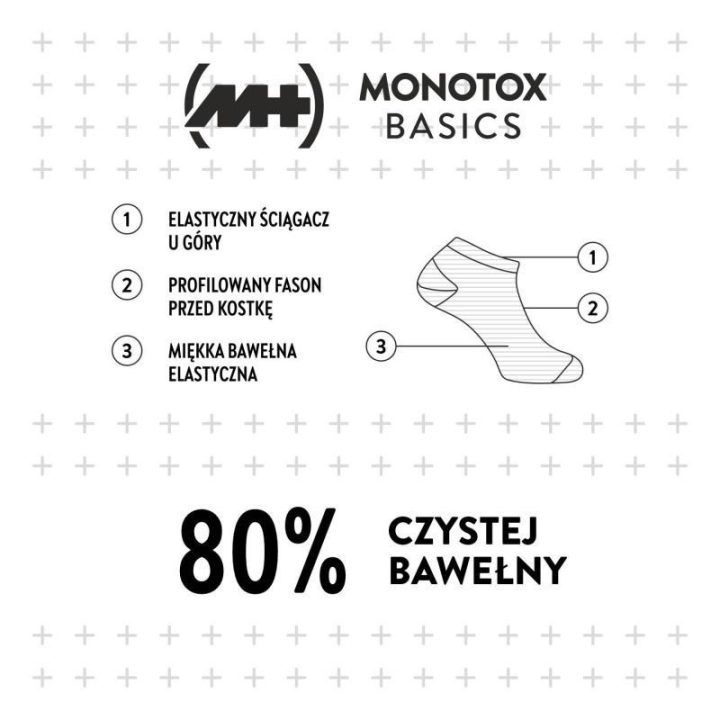 Kojinės iki kulkšnių Monotox Basics, 3 poros, juodos