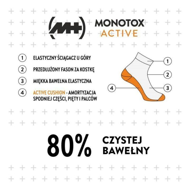 Sportinės kojinės su pastorintu padu Monotox Basics, 2 poros, juodos