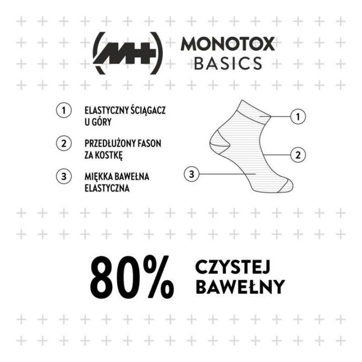 Uniseks trumpos medvilninės kojinės Monotox Basics, 3 poros