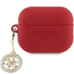 Guess 3D Rubber 4G Diamond Charm dėklas AirPods Pro 2 - raudonas