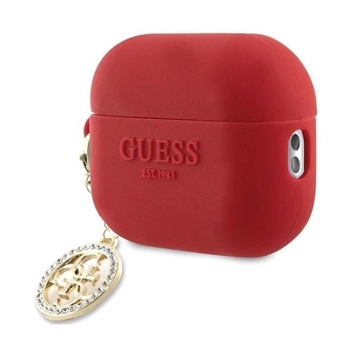 Guess 3D Rubber 4G Diamond Charm dėklas AirPods Pro 2 - raudonas