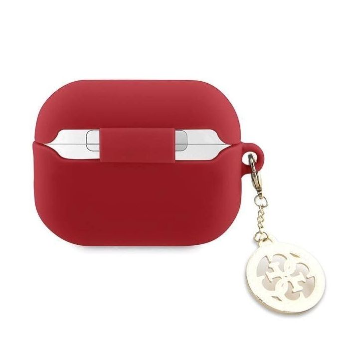 Guess 3D Rubber 4G Diamond Charm dėklas AirPods Pro 2 - raudonas
