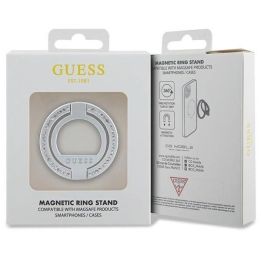 Guess MagSafe žiedo laikiklis su akmenimis - sidabrinis