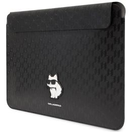 Dėklas Karl Lagerfeld Saffiano Monogram Choupette na laptopa 14 - Juodos spalvos