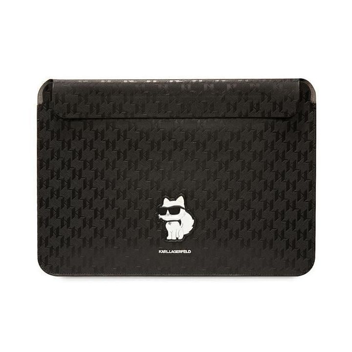 Dėklas Karl Lagerfeld Saffiano Monogram Choupette na laptopa 14 - Juodos spalvos