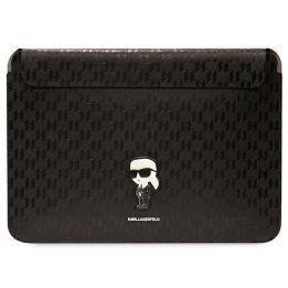Karl Lagerfeld Saffiano Monogram Iconic nešiojamojo kompiuterio dėklas 14 - juodos spalvos