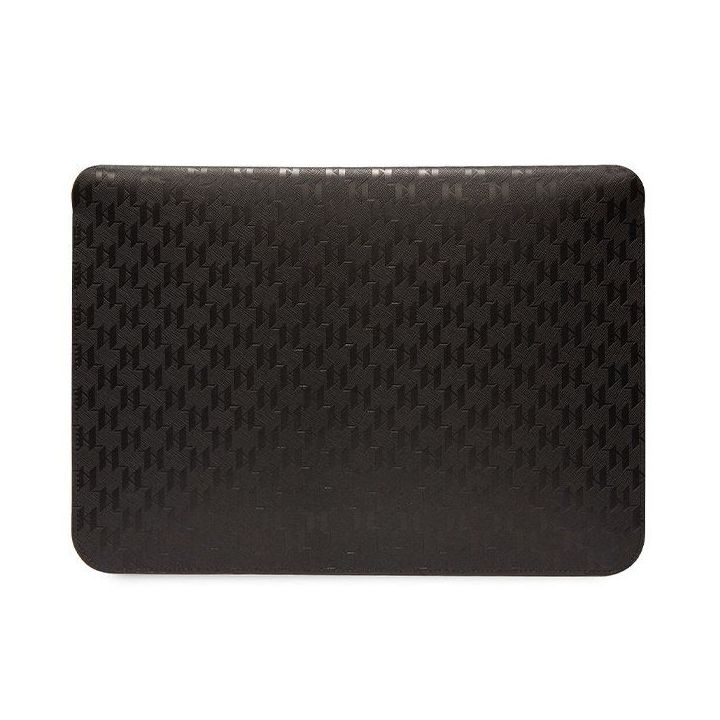 Karl Lagerfeld Saffiano Monogram Iconic nešiojamojo kompiuterio dėklas 14 - juodos spalvos